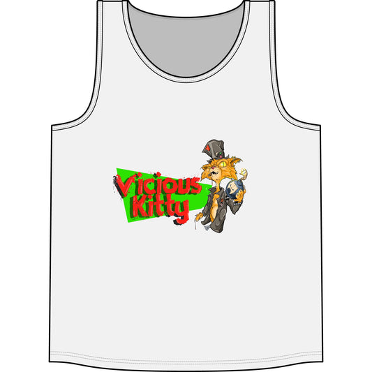Vicious Kitty Concert Tank Top — Retro Rock Cat Graphic Music Tee